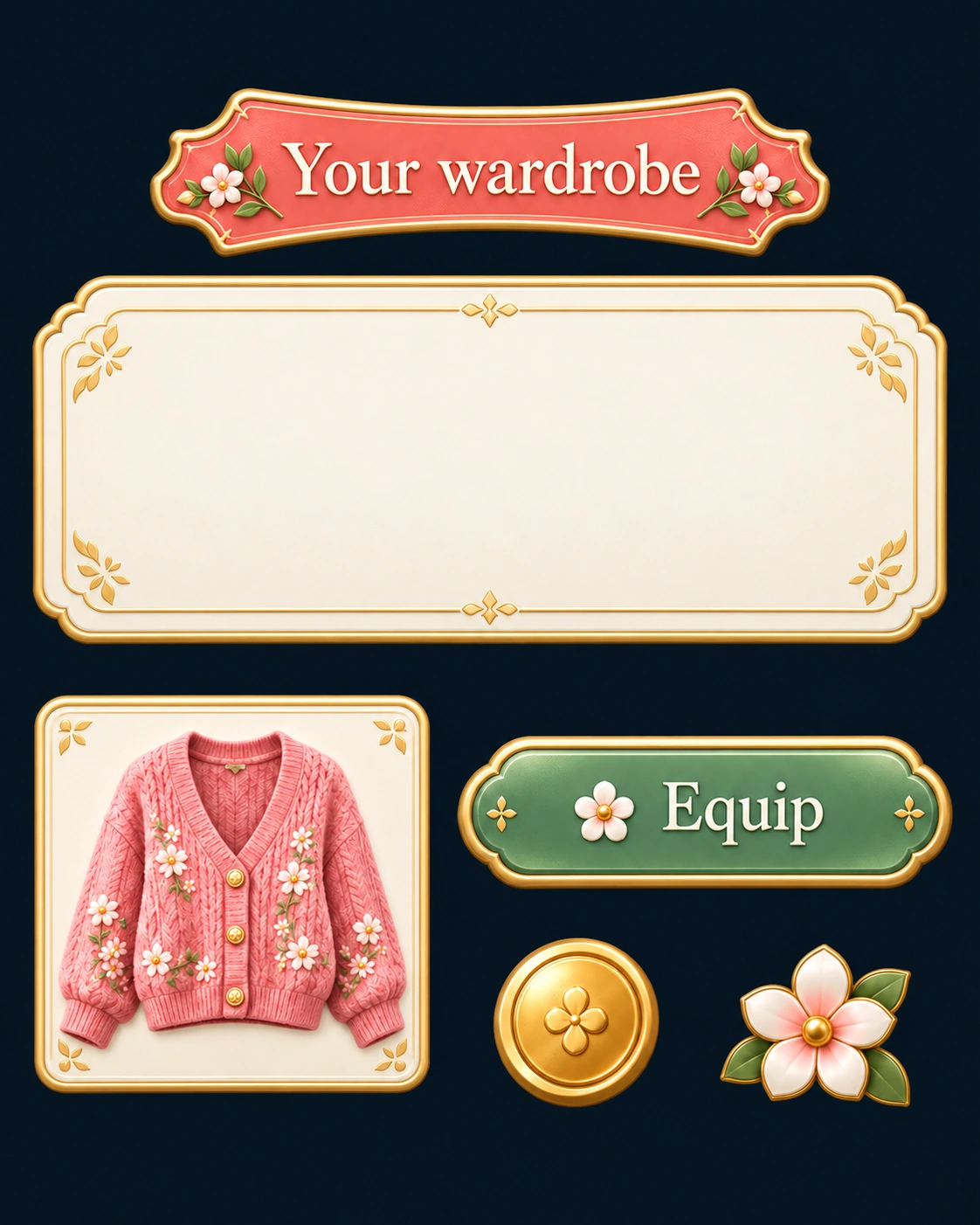 Illustrated matching interface components
