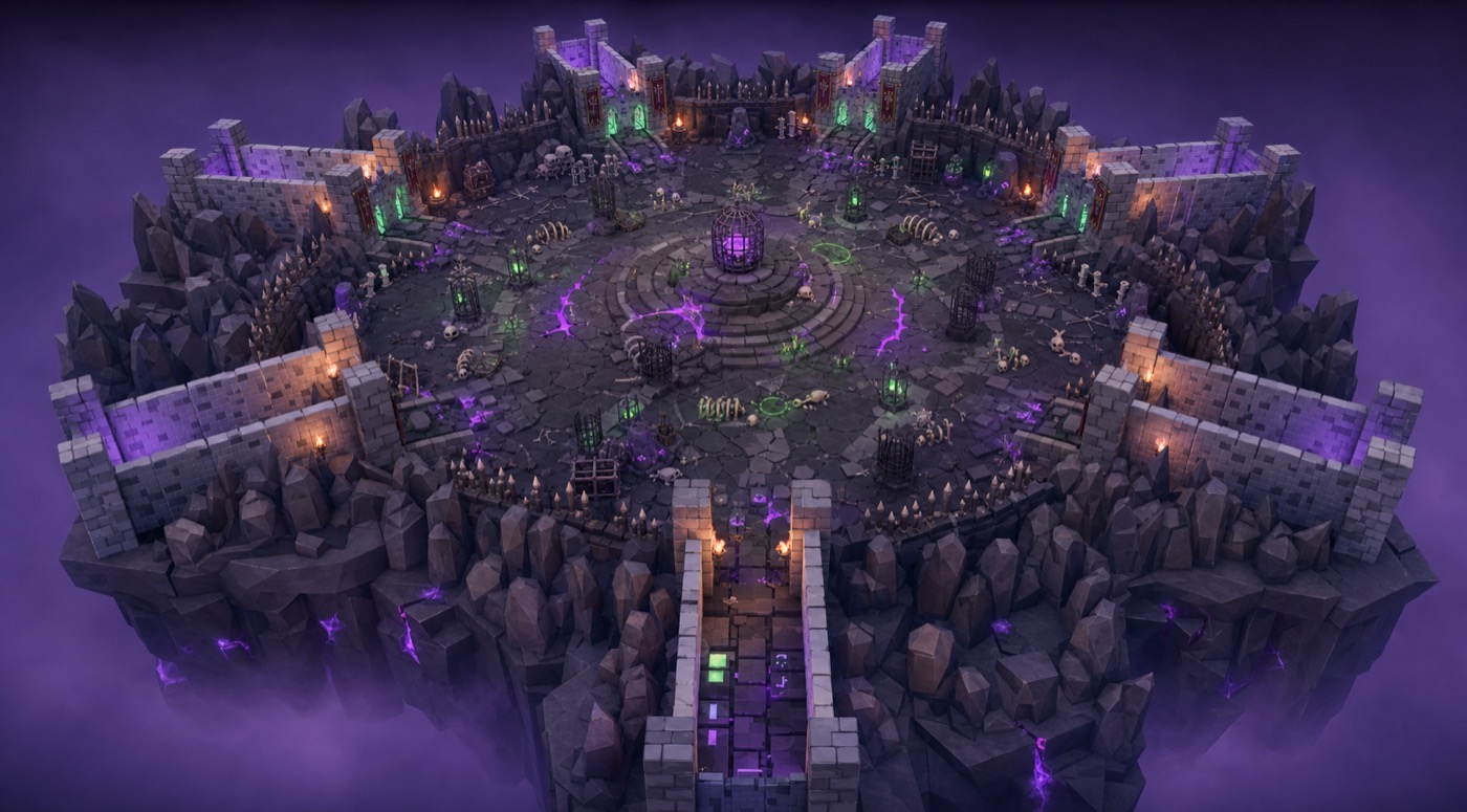 Monster crater arena world